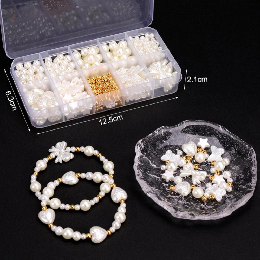760pcs Mixed Pearl Spacer Beads Set with String DIY Earring Bracelet Necklace Phone Chain Jewelry Making Beads Accessories