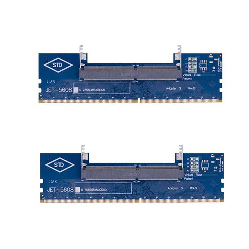 DDR4 Laptop to Desktop SO-DIMM to PC DIMM Memory RAM Adapter Card 2PCS Test Module for Laptop Desktop Systems