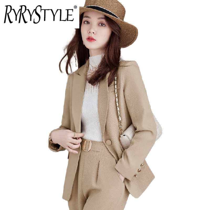 RYRYSTYLE Autumn and Winter Women's Long sleeved Professional Suit Formal Pants Set Interview Sales 6205 Blazer - ยี่ห้อ RYRYSTYLE ราคา 1,137 บาท*ส่งฟรี