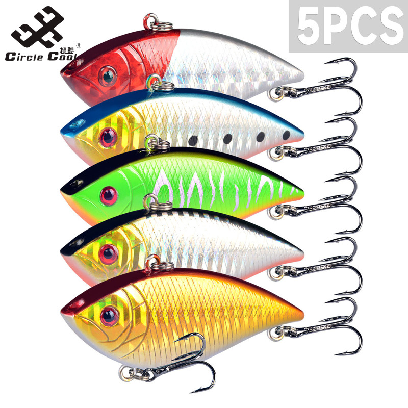 Circle Cool 5pcs Vib Fishing Lure Lipless Crankbait 7cm 11g Full Swimming Layer Long-casting Simulation Hard Bait Fishing Tackle ราคา 145 บาท*ส่งฟรี