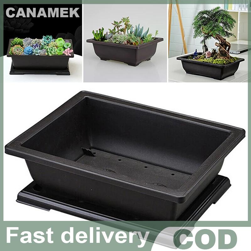 CANAMEK ที่ใส่กระถางดอกไม้ใส่ในห้องรับแขกทรงสี่เหลี่ยมผืนผ้าใช้ซ้ำได้ระเบียงสวนบอนไซโบราณ ราคา 61 บาท*ส่งฟรี