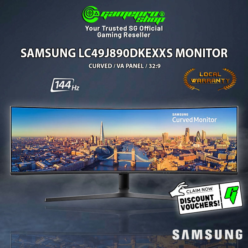 Samsung 49 LC49J890DKEXXS Curved Monitor with Super Ultra-wide screen- 144hz / VA Panel / 3Y Singapore