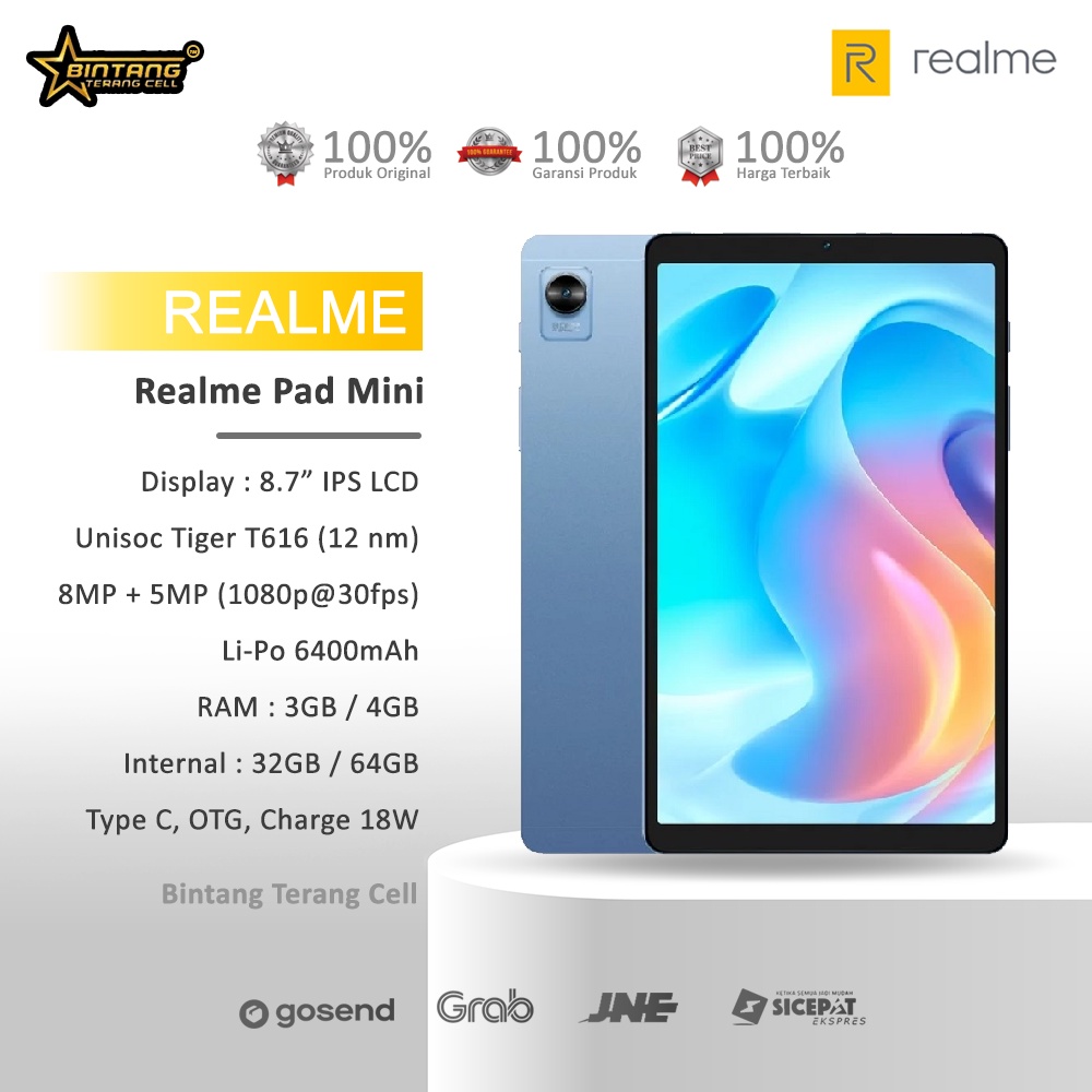 REALME PAD MINI TABLET REALME RAM 3+32GB GARANSI RESMI Harga 2,018,000 Ringgit*Penghantaran Percuma