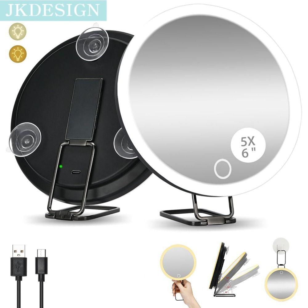 ผลิตภัณฑ์ความงามและการดูแลผิว JKDESIGN ขาตั้ง ปรับได้ 360 กระจกขยายพร้อมไฟ ความละเอียดสูง ถ้วยดูดสูญญากาศ แว่นขยายมีไฟ ขนาดกะทัดรัดกะทัดรัด พับเก็บได้ กระจกแต่งหน้า LED การเดินทางการเดินทาง ราคา 858 บาท*ส่งฟรี