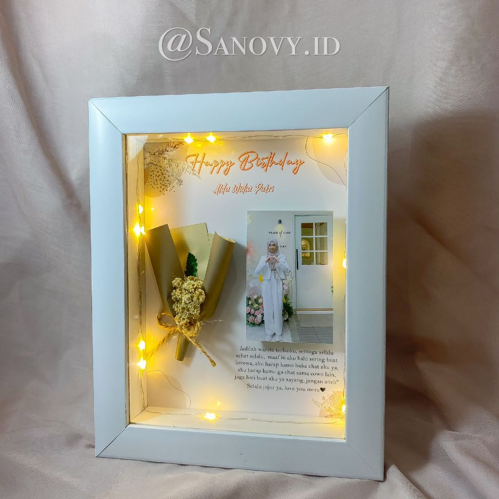 010 Flower Frame 3D | Hadiah Wisuda | Pernikahan | Birthday DLL Custom
