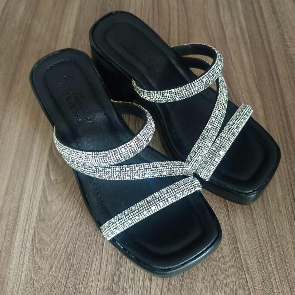 Dép nữ cao gót - đế PU cao 6 phân - 3 quai xoàn  - ( MS. 11 ) DéP Shoes GiàY Jean - 7