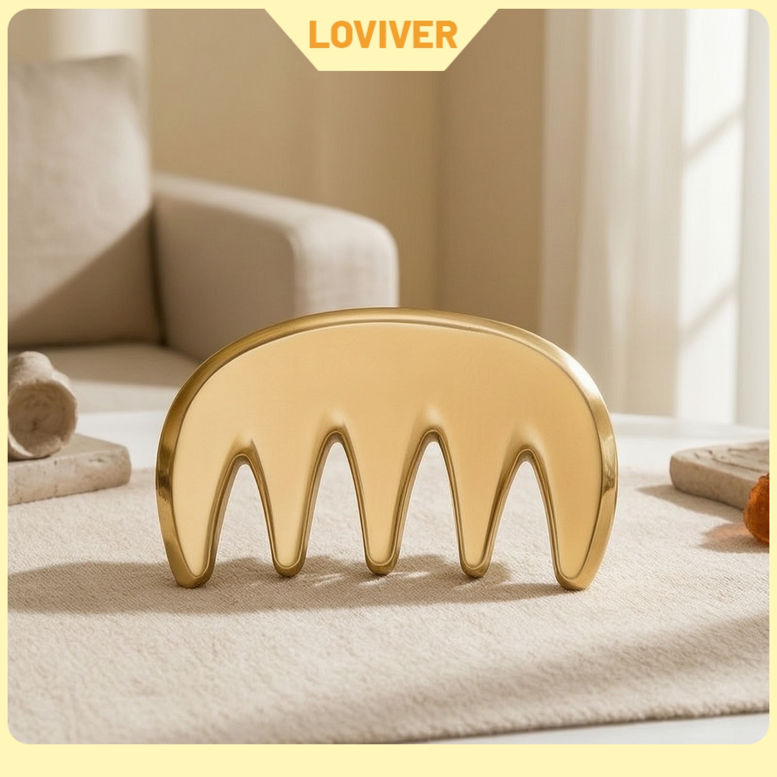 LOVIVER Smooth Massage Comb with Protective Sleeve Pocket-Sized Five-Tooth Massage Comb Ergonomic Scalp Massager Travel Size for Acupoint Treatment ราคา 3,519 บาท*ส่งฟรี