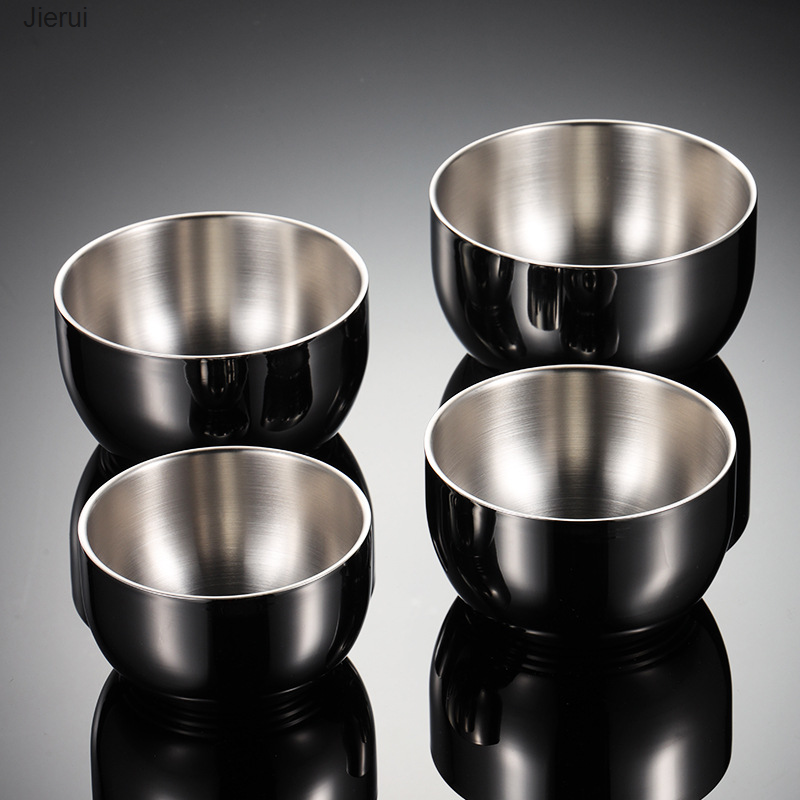 304 Bát Inox cho trẻ em đôi Xa lát trái cây súp mì Ramen chống bỏng hộp đựng thức ăn Bộ đồ ăn nhà bếp jierui