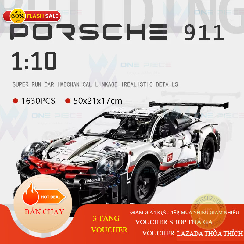 Đồ chơi lắp ráp mô hình siêu xe Porsche 911 tỉ lệ 1 10