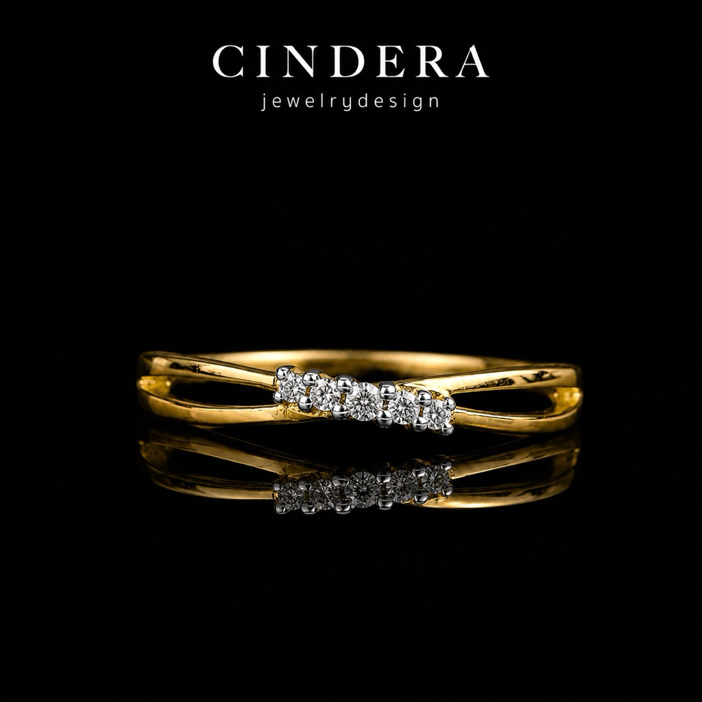 แหวน Cindera Jewelry Design แท้ ตัวเรือนทอง 9K (ทอง 37.5%) เพชรแท้เบลเยี่ยมคัต มีใบรับประกันสินค้า เพชรแท้เหลี่ยมเกสร ราคา 9,900 บาท*ส่งฟรี