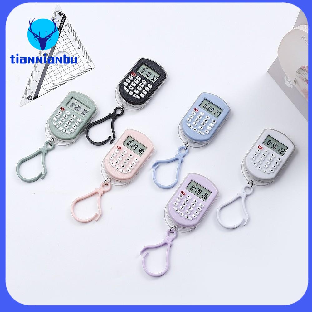 TIANNIANBU Hiển thị 8 chữ số Máy tính mini Di động Hiển thị thời gian  dây chuyền máy tính Sáng tạo Nhẹ Máy tính điện tử Văn phòng phẩm cho sinh viên