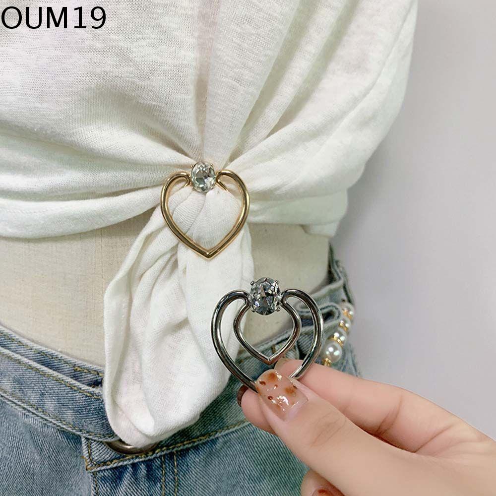 OUM19 Cổ điển Hợp thời trang Trái Tim Rhinestone Ngọc Trai Cho Cô Gái Hàn Quốc Phong Cách Trâm Phụ nữ Khăn Khóa Vòng khăn Khăn choàng Clip