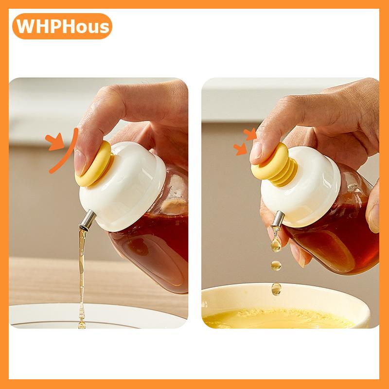 WHPHous 100ml dầu ăn Jar chai thủy tinh loại Báo Chí gia vị lưu trữ chai gia vị Đồng hồ đo kiểm soát dầu chai