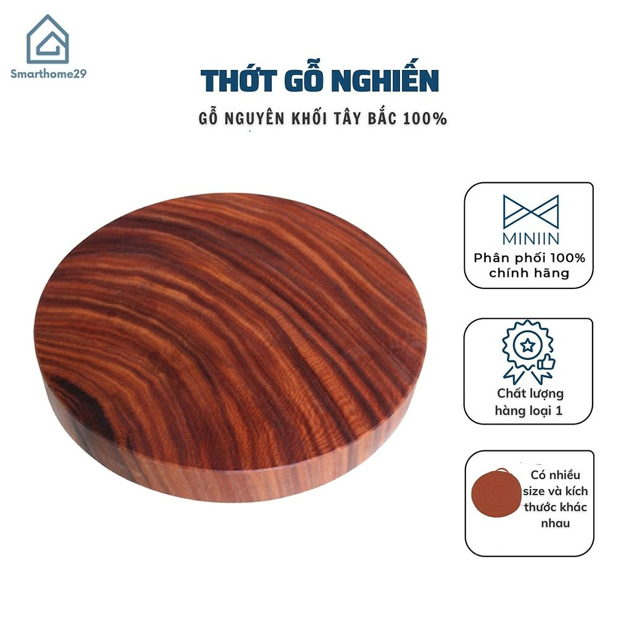 Thớt gỗ nghiến tây bắc loại 1, gỗ già băm chặt thỏa mái hàng cao cấp -