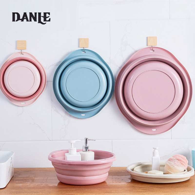 Folding washbasin large size household baby small basin portable compression travel laundry footwash basin ราคา 53 บาท*ส่งฟรี
