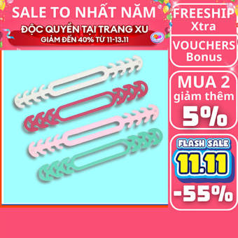 Set 5 - 10 - 20 cái xương cá đeo khẩu trang chống mỏi tai, đồ đeo khẩu trang bảo vệ vành tai hình xương cá nhiều màu, nẹp giữ khẩu trang loại dẻo hạn chế đau nhức tai, đai đeo silicon không đau tai cho mọi người, Aplusmart