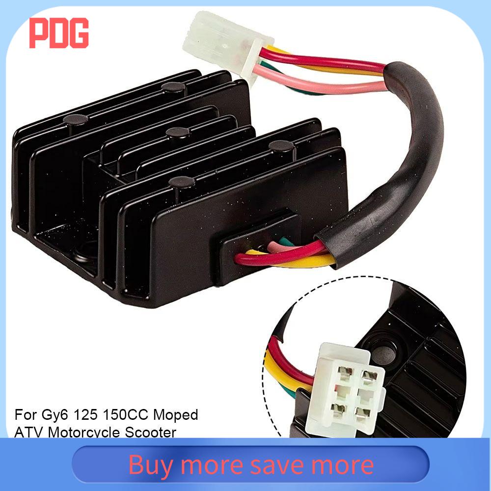 PDG 1Pcs 4 chân Bộ điều chỉnh chỉnh lưu Nhôm 4 dây Bộ điều chỉnh sóng đầy đủ 12V Phụ kiện xe máy tay ga Dành cho xe máy Gy6 125 150CC và ATV