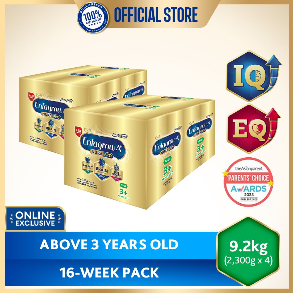 Enfagrow A+ Four NuraPro 9.2kg (2300g x 4) Powdered Milk Drink for Kids Above 3 Years Old