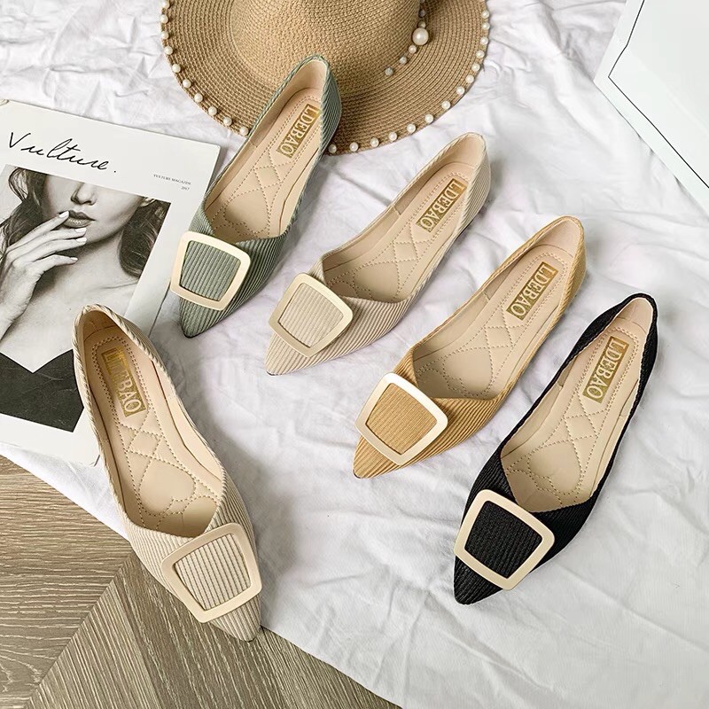 setrfey D249- giày bệt nữ mũi nhọn, giày búp bê đế thấp hàng quảng châu zsfcddd