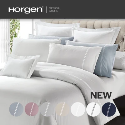 (Fitted Sheet Set) Horgen Luxe Collection Barrett Hotel Series Egyptian Cotton Fitted Sheet Set (Inc Fitted bedsheet, Pillow Cases, Bolster case)