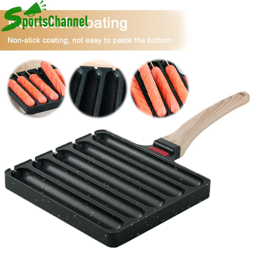 5 Lưới chảo nướng vuông Xúc Xích dụng cụ nấu ăn Xúc Xích chảo chiên Hot Dog Nướng Hấp Công Cụ Cho Ngoài Trời Nhà Bếp Ăn Sáng