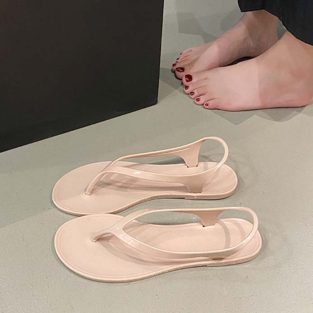 STMEN PVC Dép bệt nữ Xuân Hè có quai gót sau Dép kiểu Hàn Quốc Thời trang Màu đơn sắc Dép xỏ ngón nữ Phụ nữ - 3