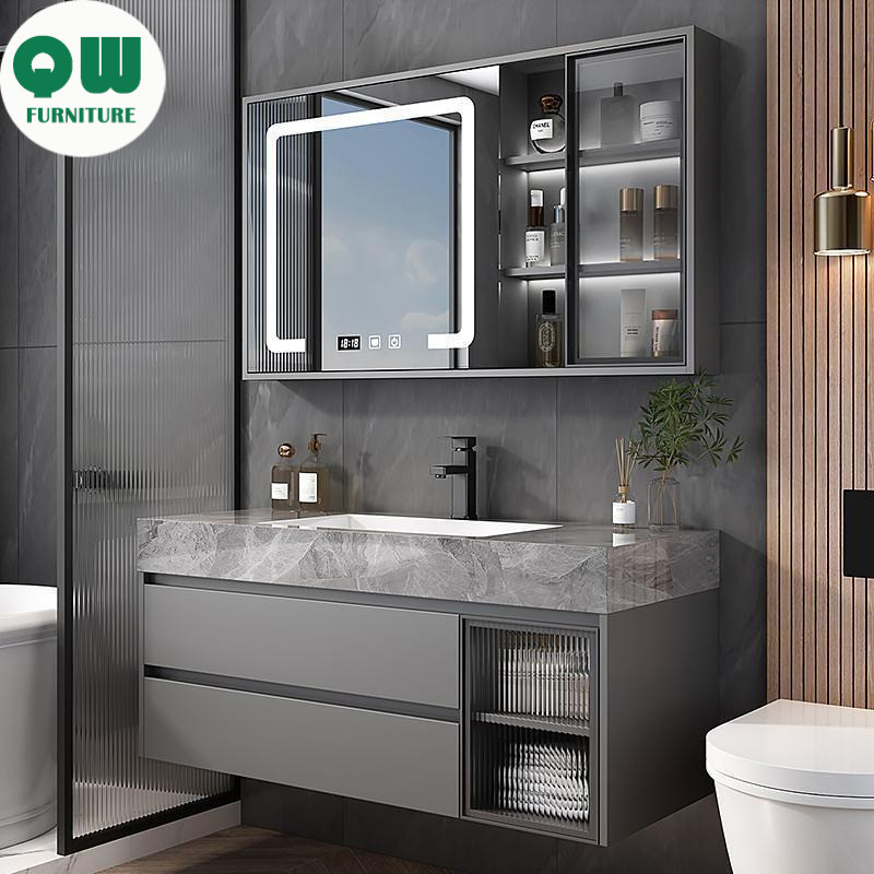 Rockboard อ่างล้างมือห้องน้ำตู้เก็บของห้องน้ำตู้กระจกสมาร์ท ราคา 13,000 บาท*ส่งฟรี