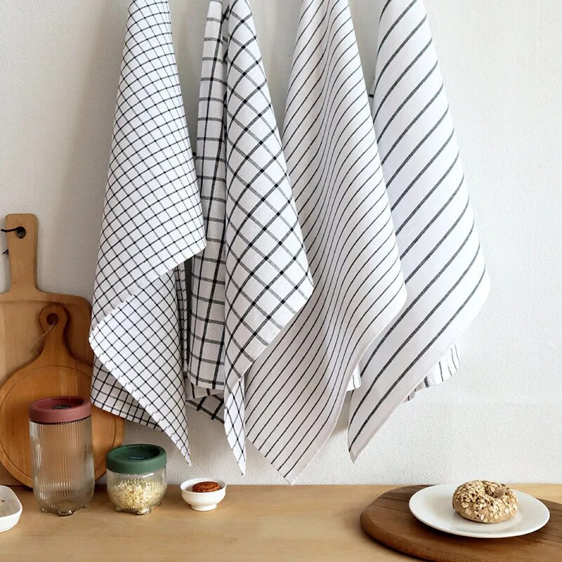 DII Buffalo Check Plaid Dish Towels – Set Of 3, 20x30 Inches – 100% Cotton, Super Absorbent & Monogrammable