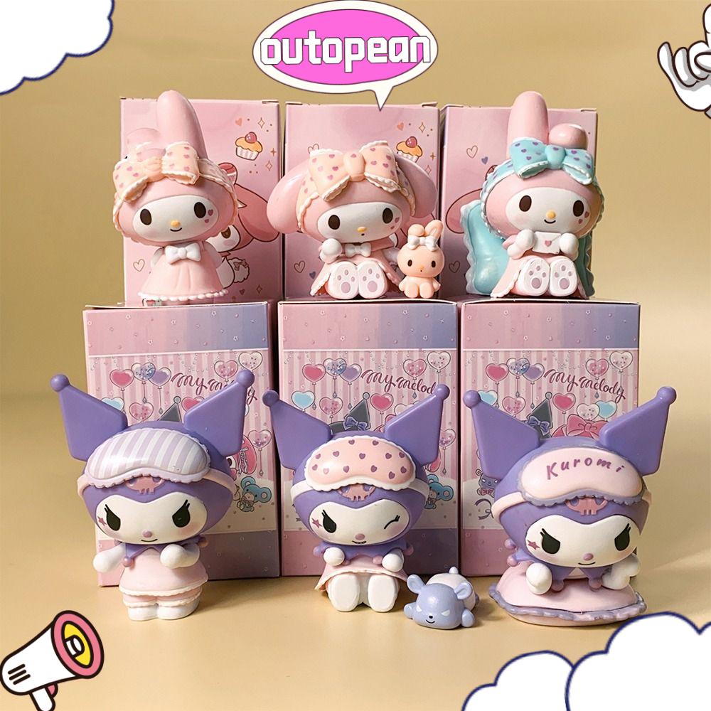 OUTOPEAN Búp bê mô hình Hộp mù Cinnamoroll Kuromi Túi bất ngờ Dễ thương Bí Ẩn Túi đoán