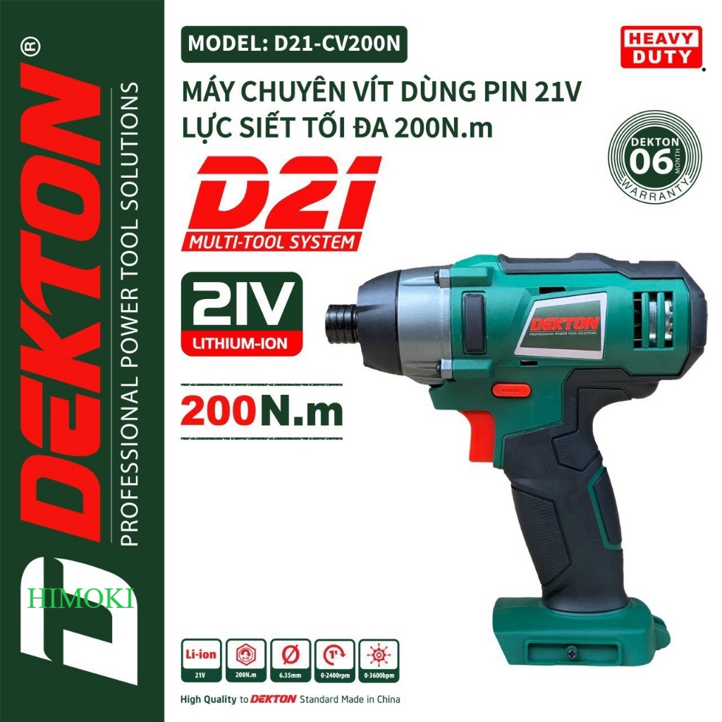 Máy bắn vít dekton 200n.m / d21-cv200n / dùng pin d21/ giá tốt/ chính hãng đl
