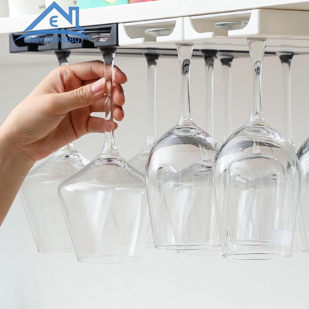 Wine Glass Rack Under Cabinet Stemware Holder Storage Hanger Kitchen Organizer
