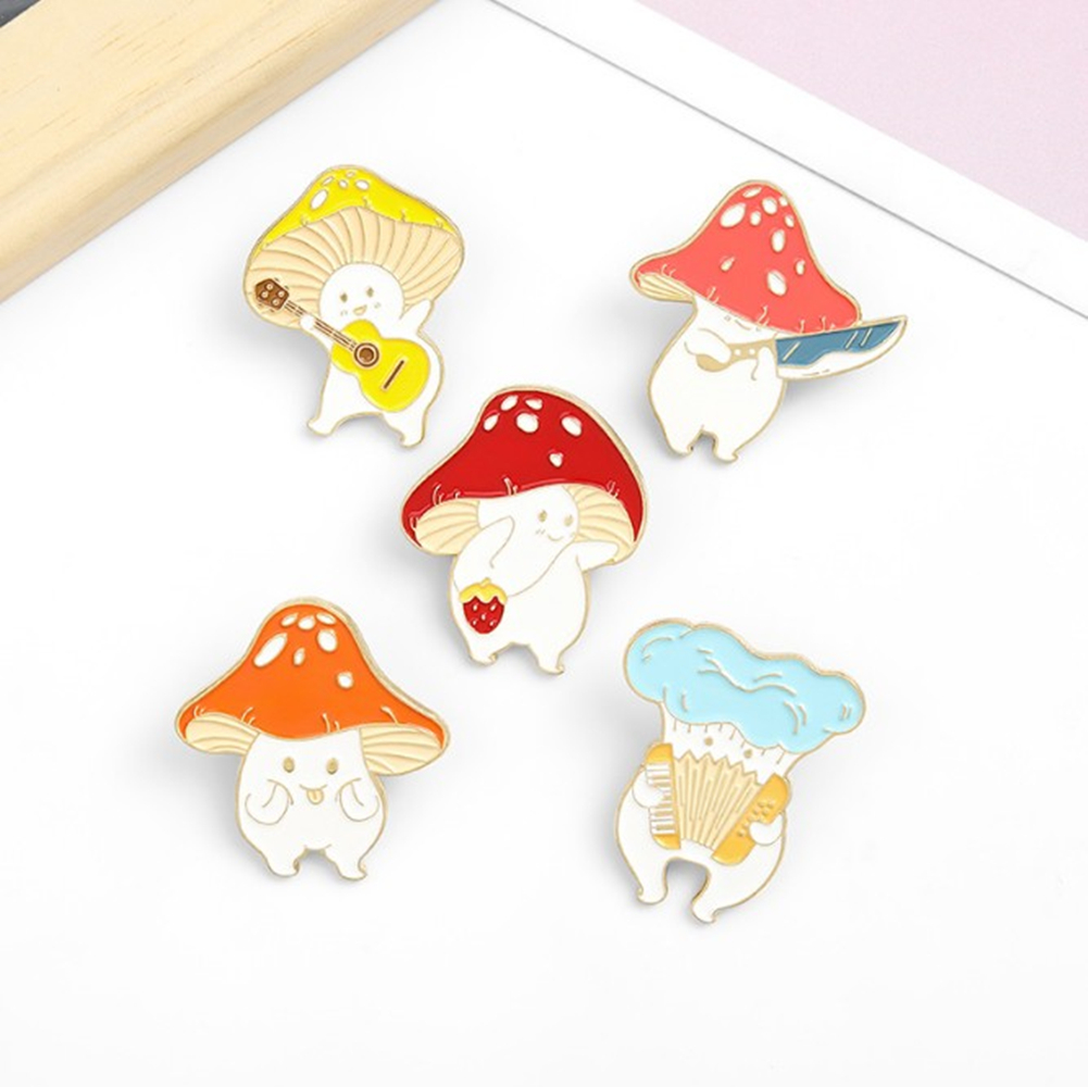 DAOQIWANGLUO Lapel Mushroom Funny Cartoon Button Badge Enamel Pin Backpack Hats DIY Decoration