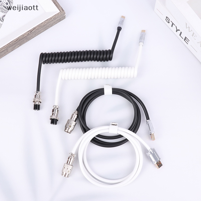 Weijiaott 1pc cáp bàn phím pu loại c cáp cuộn bàn phím cơ dây bàn phím usb cáp aviator máy tính đầu nối hàng không vn