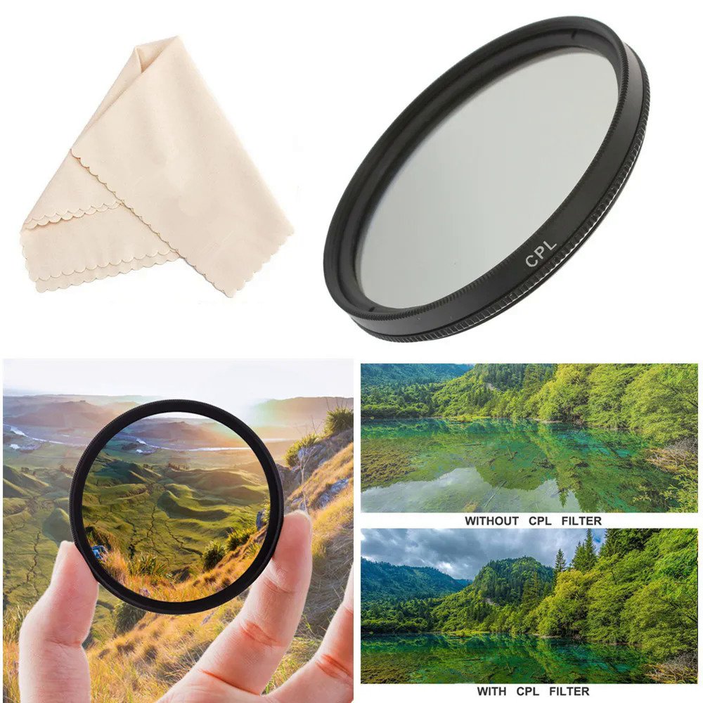 Thông tư phân cực CPL Lọc 37 39 40.5 43 46 49 52 55 58 62 67 72 77 Mét cho Nikon Canon Sony Fujifim Olympus Máy ảnh ống kính