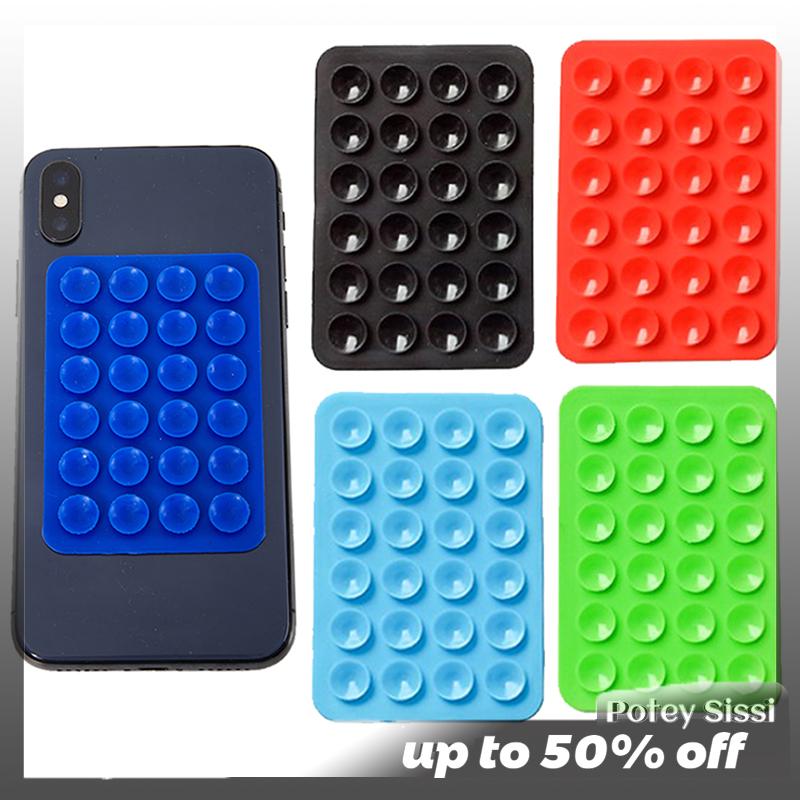 Potey Silicone Suction Pad For Mobile Phone Fixture Suction Cup Backed Adhesive Silicone Rubber Sucker Pad For Fixed