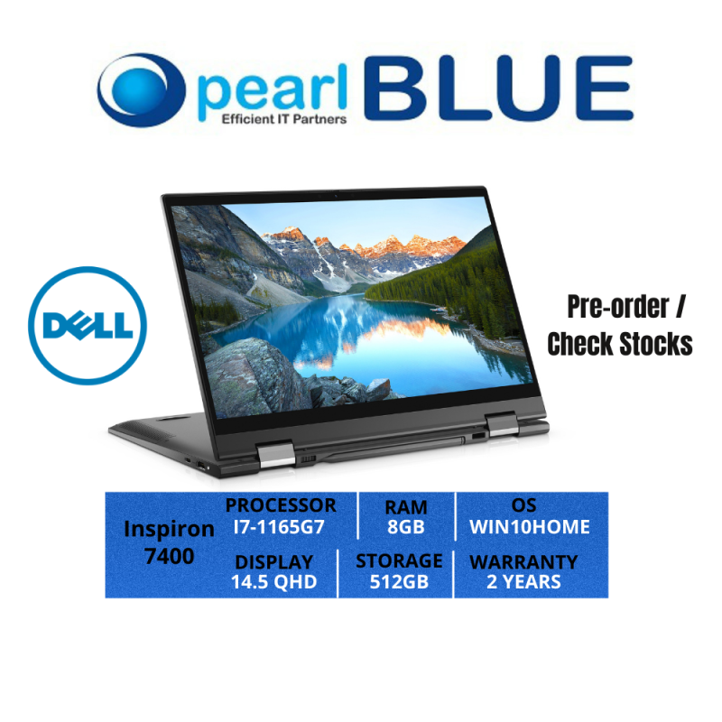 Dell Inspiron 14 | 7400 | I7-1165G7 | 8GB | 512GB | 14.5 QHD | 1.26KGS | WIFI6 | WIN10HOME | 2 YEARS WARRANTY