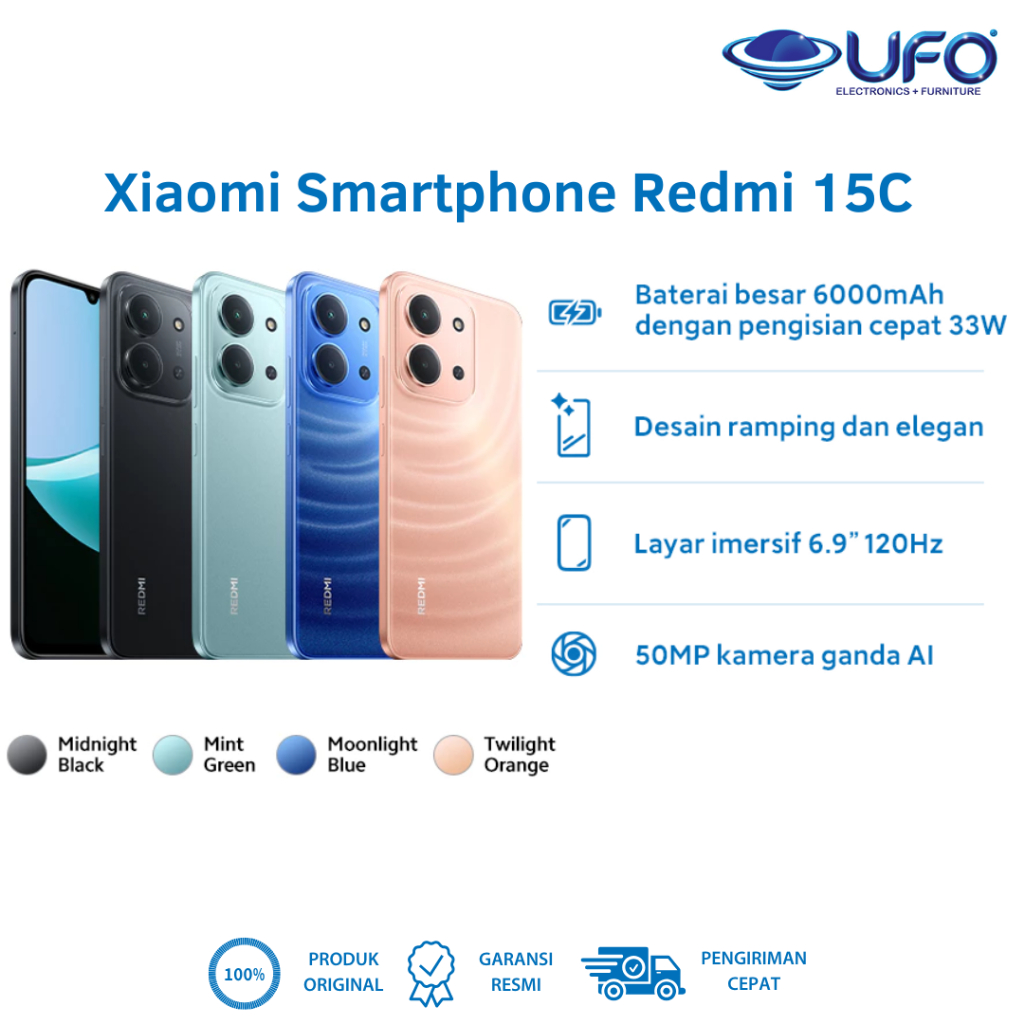 Xiaomi Redmi 15C 4G (6GB/128GB) (8GB/256GB)|Helio G81-Ultra| 120 Hz | 50 MP | NFC | Xiaomi HyperOS 2 Giá 1,798,000 Đồng*Miễn phí vận chuyển