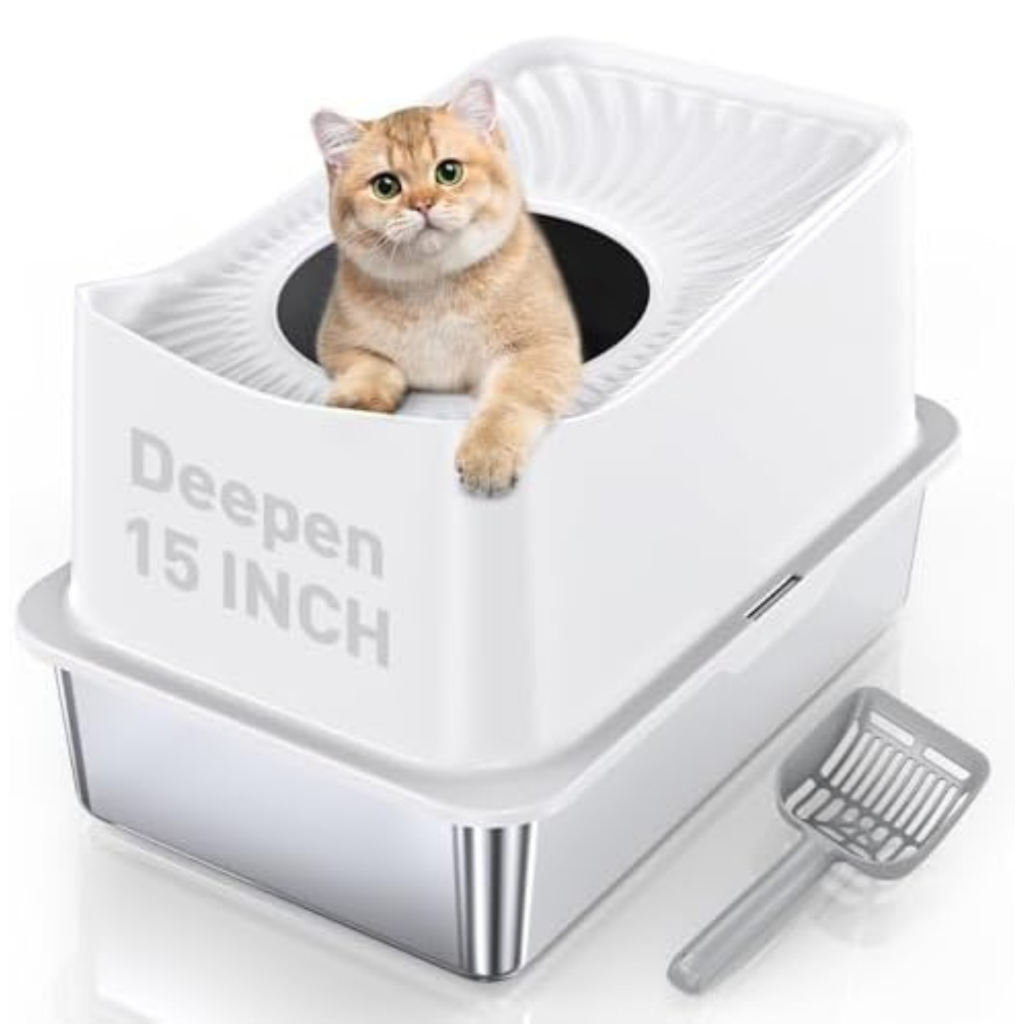 Stainless Steel Cat Litter Box, Large Top Entry Litter Box for Big Cats, Enclosed Kitty Litter Box with Lid, Metal Cat Litter Box Never Absorbs Odors, Easily Cleaning ราคา 1,288 บาท*ส่งฟรี