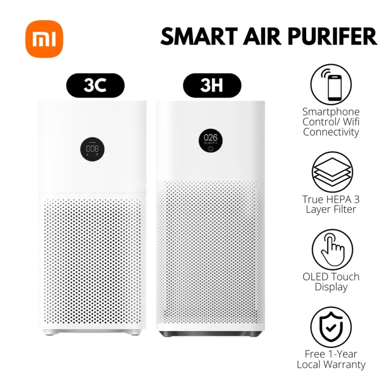 (Local Warranty) Xiaomi Smart Air Purifier 3H Purifier 3C Mi Smart Home OLED Screen Singapore