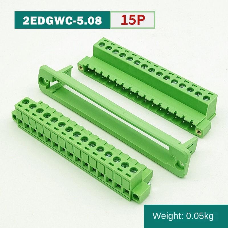 2EDGWC-5.08 - Bộ Lắp Ghép 15P Đầu Nối Xuyên Tường | Cắm Rút | 2P-24P | Khoảng Cách 5.08mm | 300V/10A | Khung Cố Định Mặt Bích | Giải Pháp Kết Nối Công Nghiệp