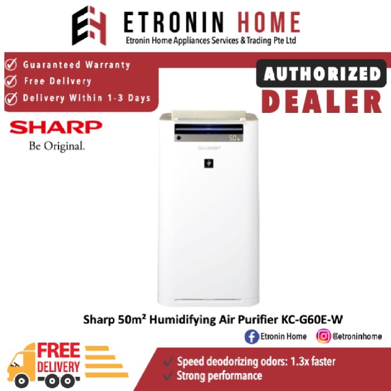 Sharp 50m² Humidifying Air Purifier KC-G60E-W Singapore