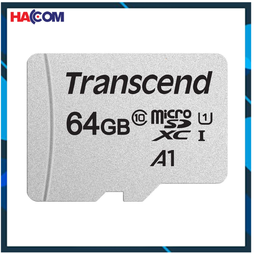 THẺ NHỚ TRANSCEND 64GB UHS-I MICROSD 300S CLASS 10, U1, A1 (TS64GUSD300S)