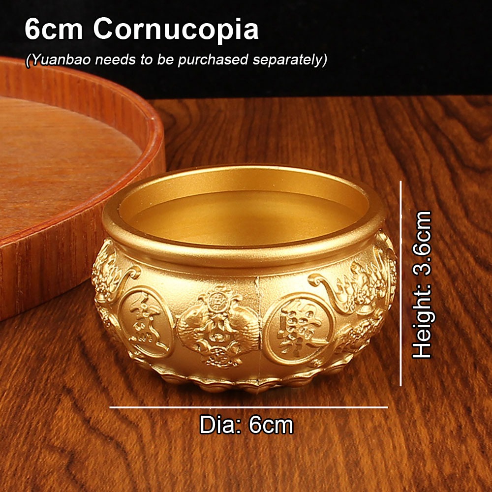 JIYAN2866 1Pcs Attract Wealth Brass Cornucopia Fortunate Good Luck Treasure Bowls 4/6/8cm Desktop Small Ornament Home Decor