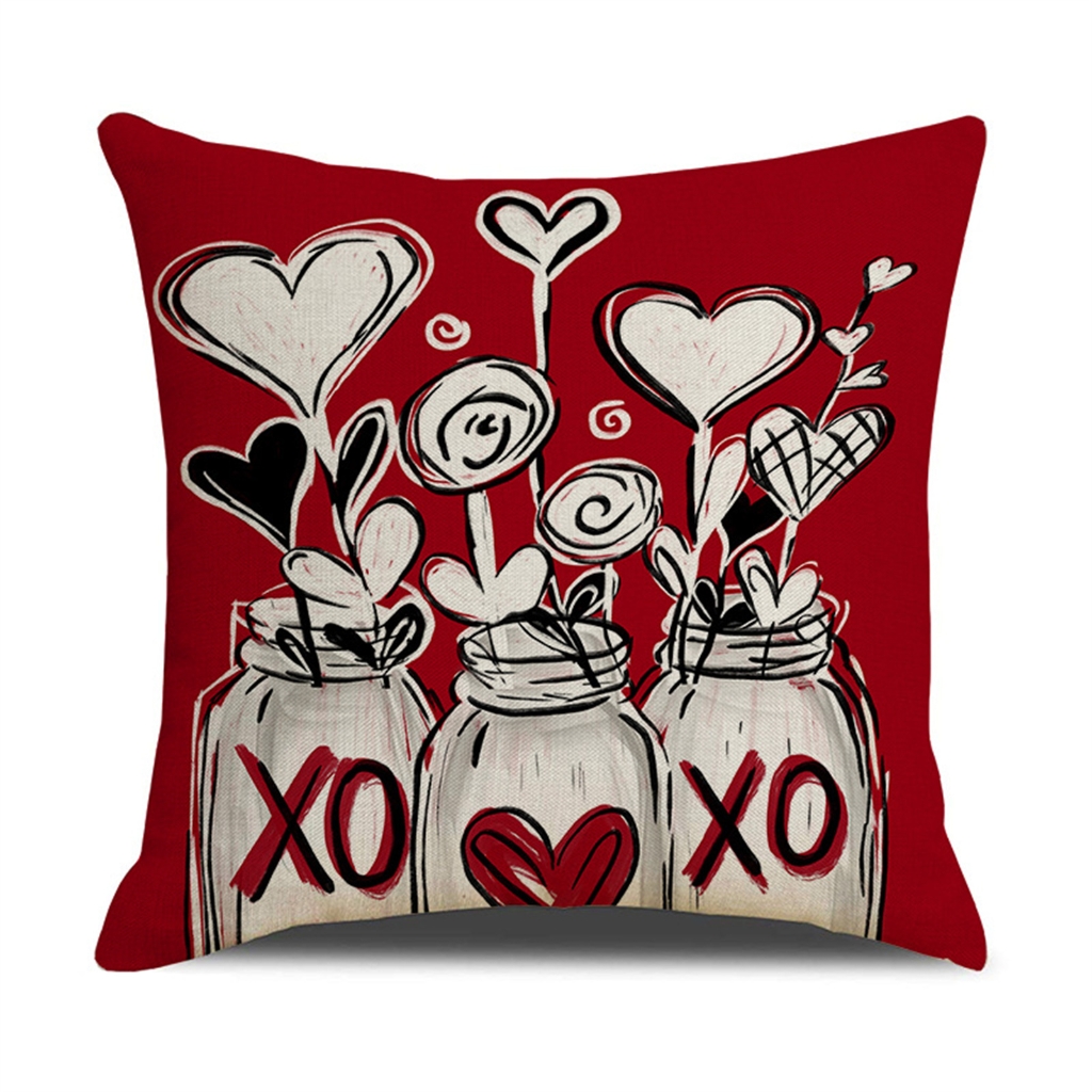 Sofa phòng khách Vỏ gối bằng vải lanh bọc gối trang trí nhà Gối quà tặng ngày Valentine