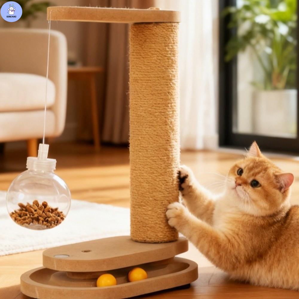 SIRENXI แนวตั้ง ที่ข่วนแมว ทนต่อการสึกหรอ แพลตฟอร์มหมุน แผ่นขูดแบบตั้ง หลายฟังก์ชัน ลูกบอลปริศนาอาหาร แท่นต้นไม้สำหรับแมว ของเล่นแมว ราคา 1,493 บาท*ส่งฟรี