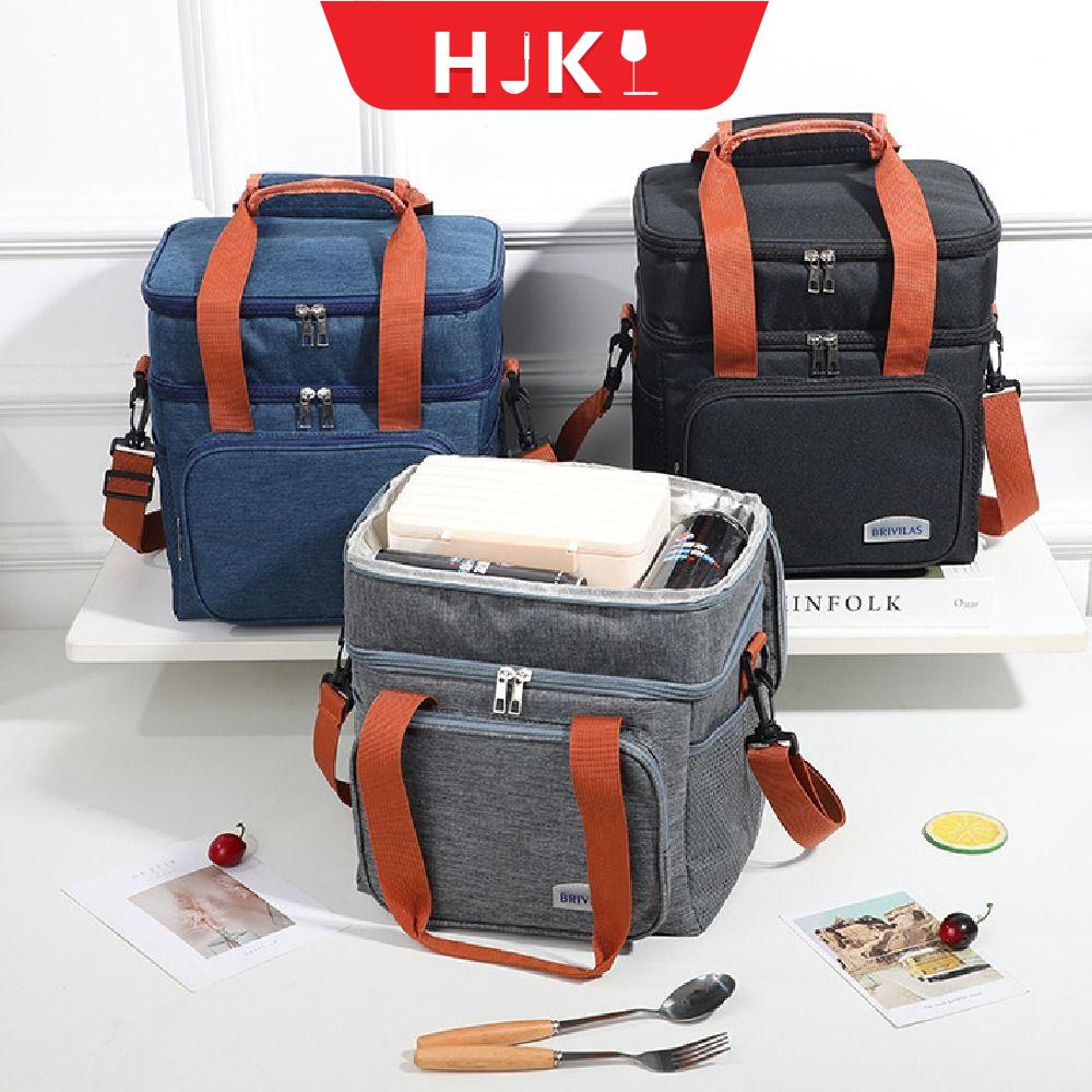 HJKL Dung lượng lớn Túi đựng đồ ăn trưa cách nhiệt Nhẹ Chống rò rỉ Túi xách dã ngoại Di động Tay cầm Túi đeo vai cách nhiệt Ngoài trời