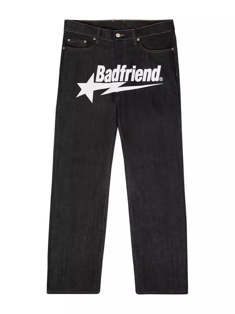 Y2k Quần Bò Badfriend Quần In Chữ Hip-Hop Quần Jean Rộng Rãi Harajuku Punk Quần Áo Đường Phố