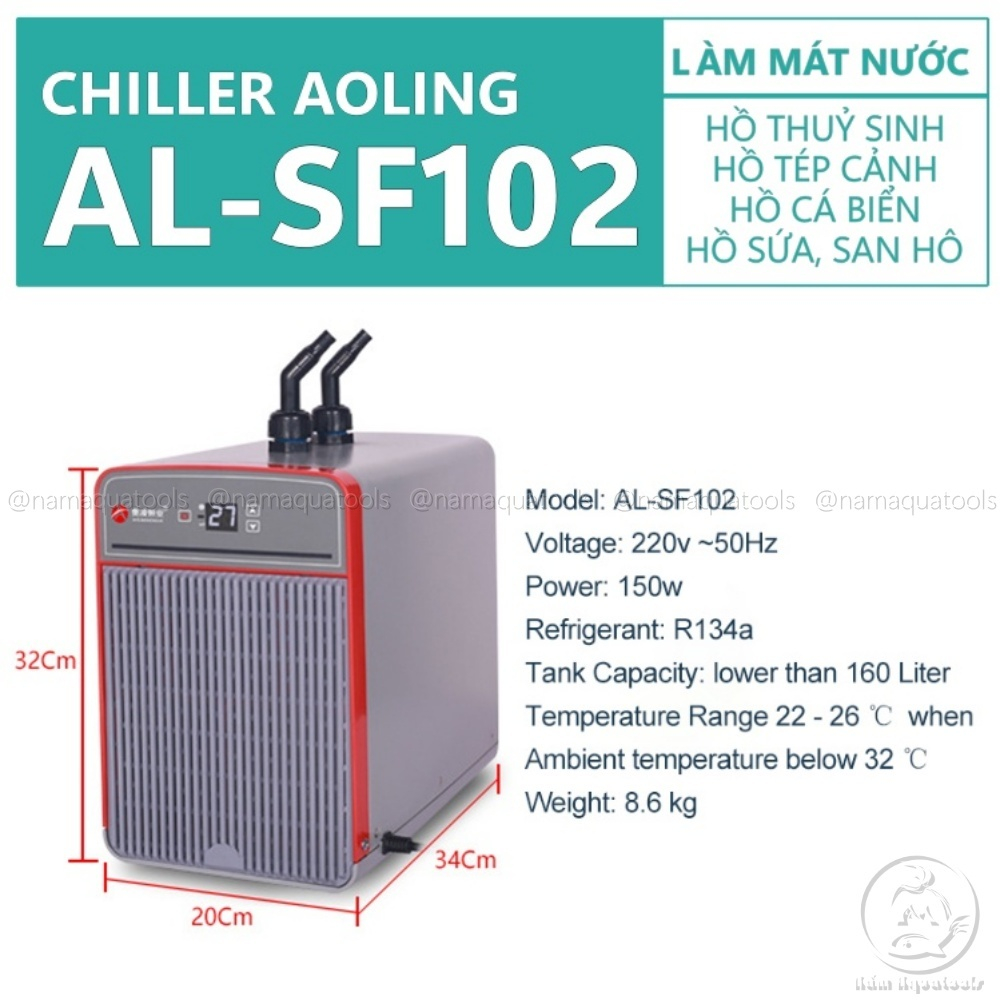 Chiller Aoling AL-SF102 Máy Làm Mát Hồ Cá Thuỷ Sinh, Làm Lạnh Nước Cho Máy Y Tế, Máy CNC