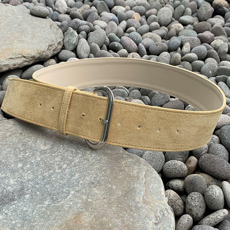 เข็มขัดคาดเอวหนังกวางเคลือบด้านย้อนยุค - เครื่องประดับแฟชั่นผู้หญิงที่หัวเข็มขัดโลหะเข้ากันทั้งหมด ราคา 280 บาท*ส่งฟรี