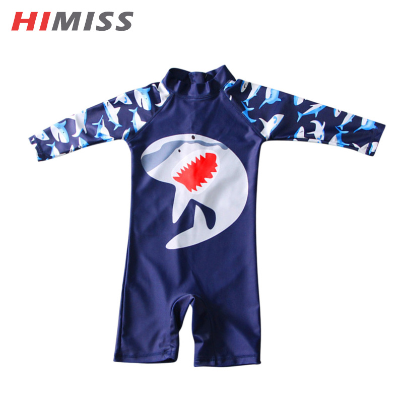 HIMISS Kids One-piece Swimsuit Cartoon Shark Printing Sunscreen Quick-drying Surfing Suit For Boys Girls - ยี่ห้อ HIMISS ราคา 178 บาท*ส่งฟรี